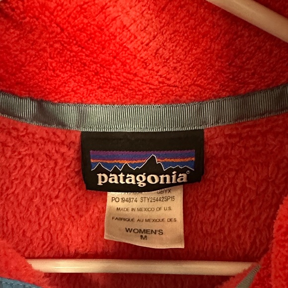 Patagonia Women’s Coral and Blue Fleece Pullover - Picture 2 of 3
